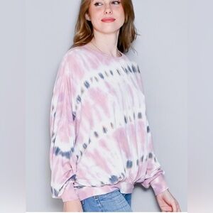 Young Fabulous & Broke Pink Tie Dye Sweater Size Small